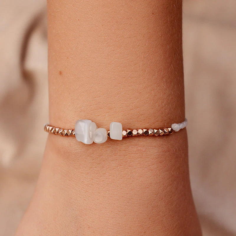 Seaside Beaded Bracelet in Vanilla