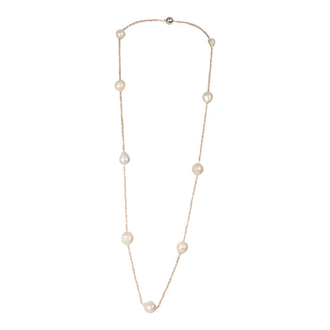 Champagne Crystal & Wild Pearl Necklace