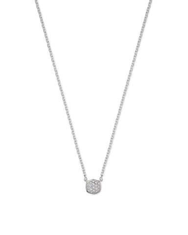 Davie Pave Diamond Pendant Necklace in Sterling Silver