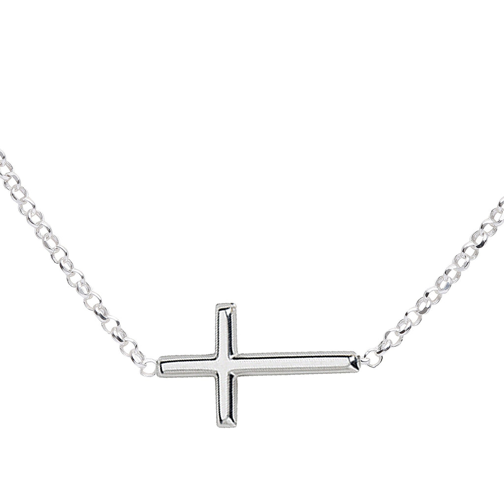 Girls Cross Necklace Gift Set with sterling silver Cross and engraved  beaded box