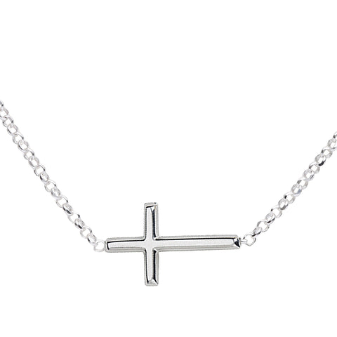 Kids Sideways Cross Necklace