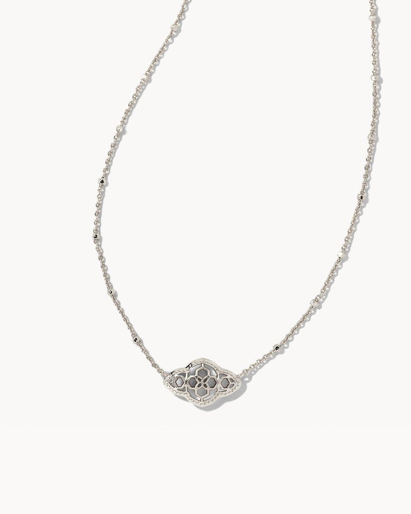 Abbie Silver Pendant Necklace in Filigree