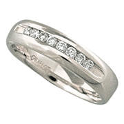 Mens 14kt White Gold Diamond Band