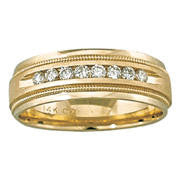 Mens 14kt Yellow Gold Diamond Band