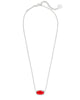 Elisa Silver Pendant Necklace in Red Illusion