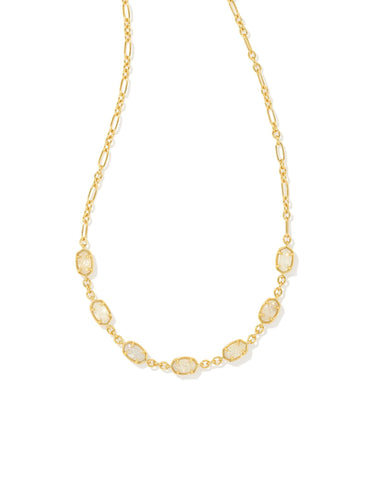 Emilie Gold Strand Necklace in Iridescent Drusy