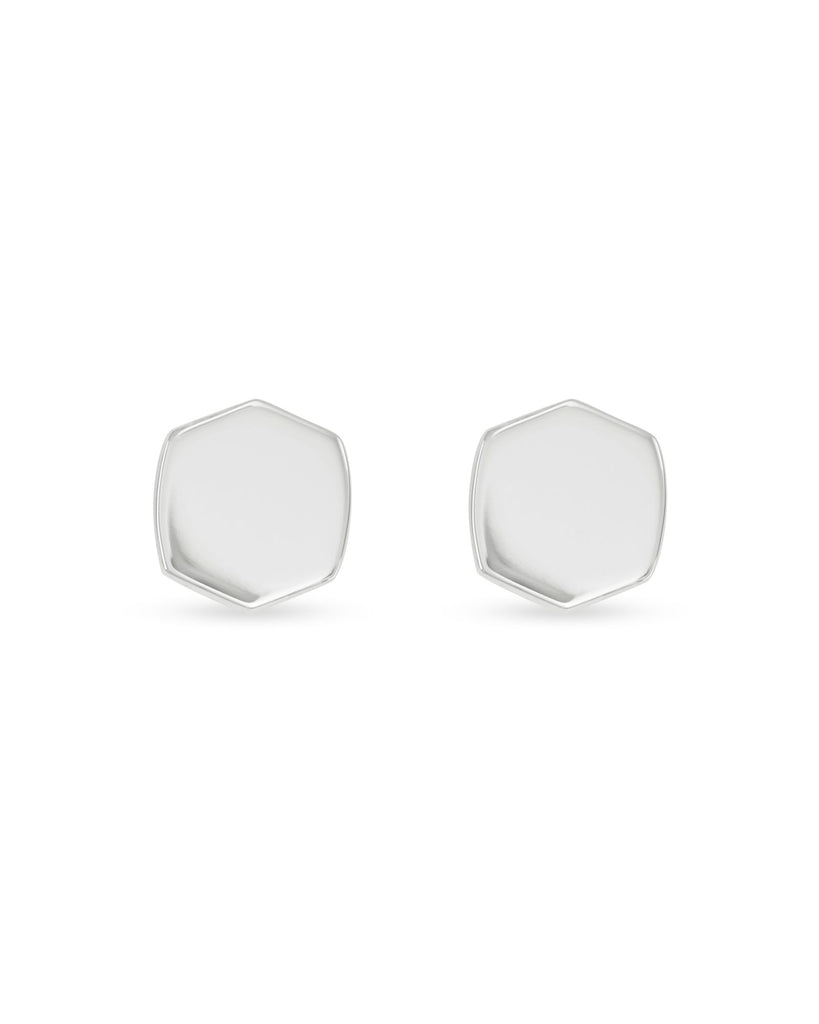 Davis Hexagon Stud Earrings in Sterling Silver