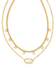 Framed Elisa Gold Multi Strand Necklace in Iridescent Opalite Illusion