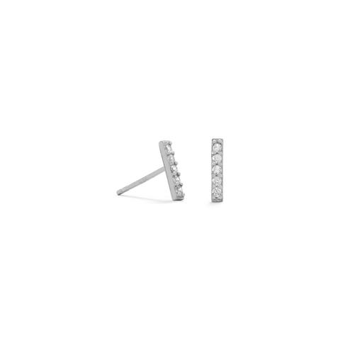 CZ Bar Earrings | Sterling Silver