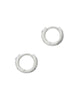 Jack Silver Huggie Earrings in Charcoal Gray Crystal
