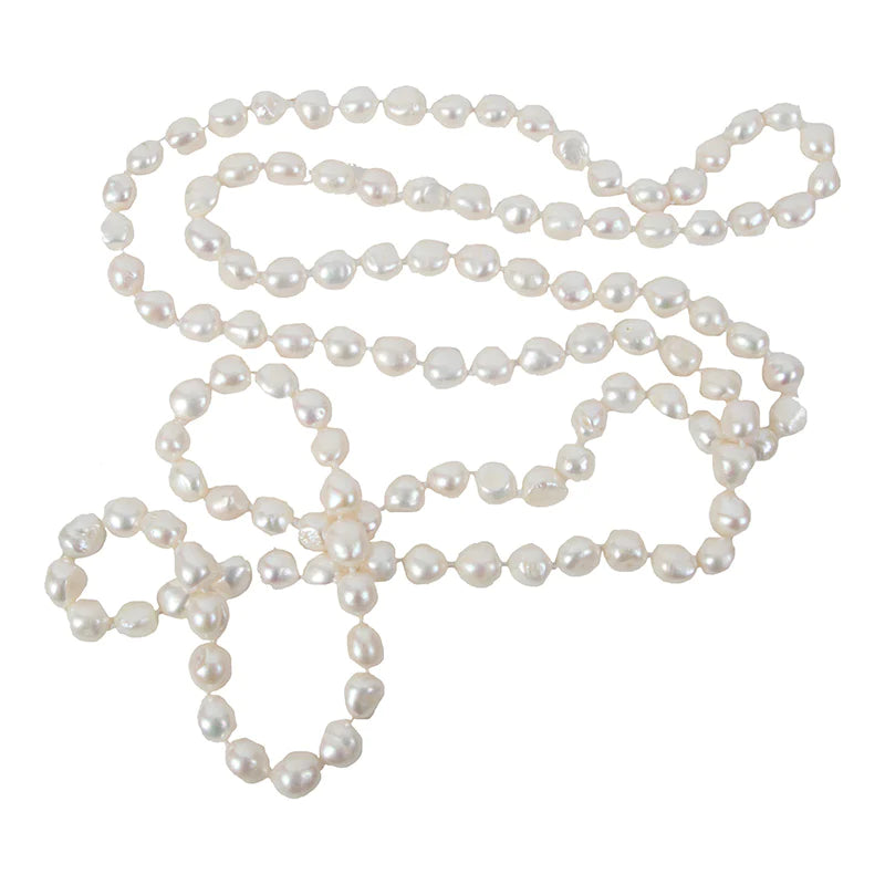 White Baroque Pearl Rope