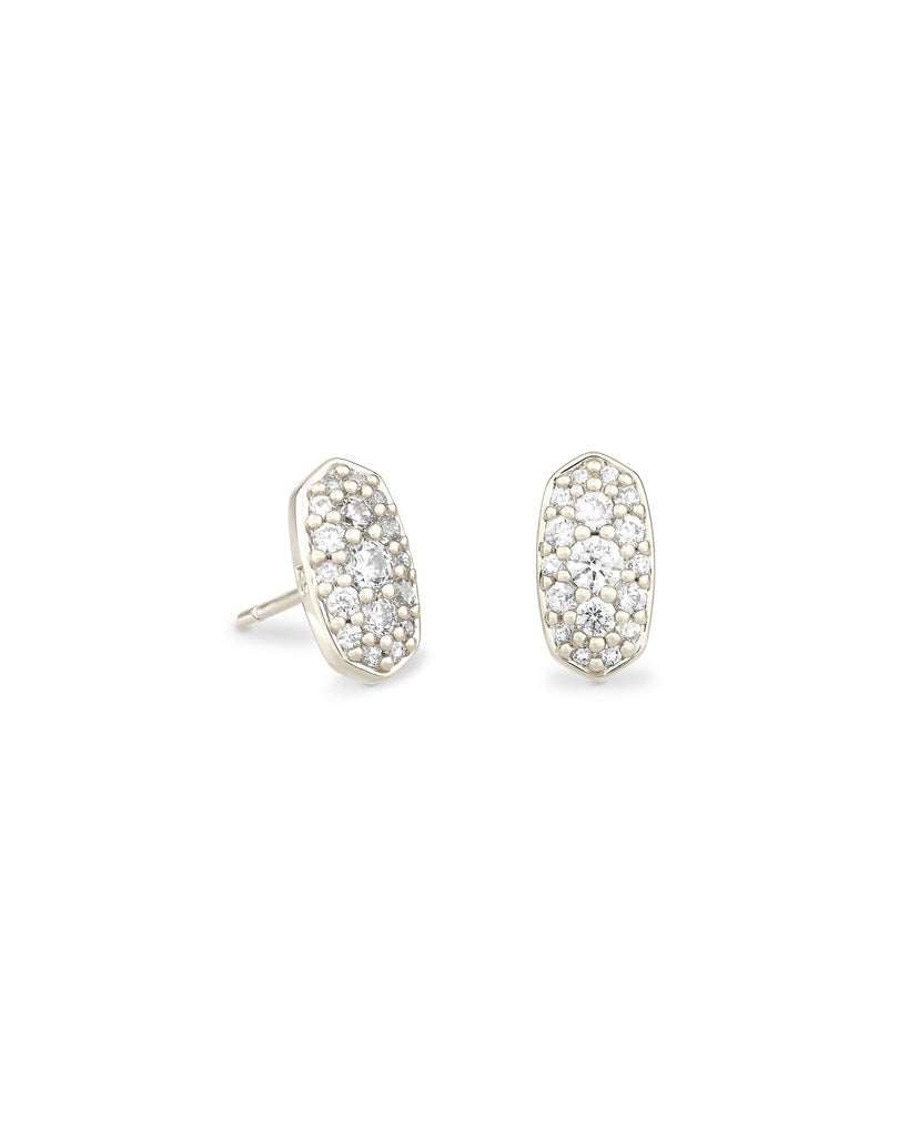 Grayson Silver Stud Earrings in Crystal