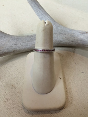 Pink Tourmaline and White Gold Band