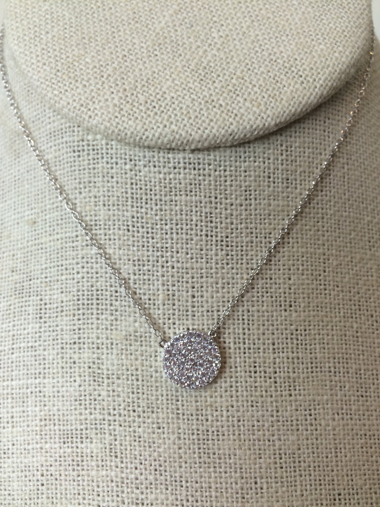 Sterling Silver Pave CZ Necklace