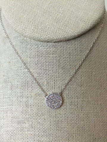 Sterling Silver Pave CZ Necklace