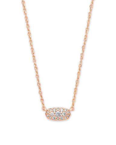 Grayson Rose Gold Pendant Necklace in Crystal