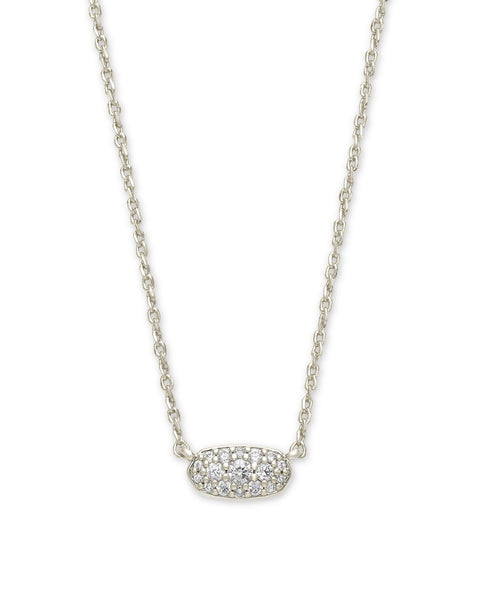 Grayson Silver Pendant Necklace in Crystal