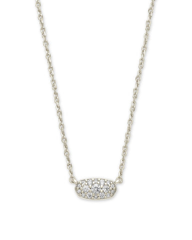 Grayson Silver Pendant Necklace in Crystal