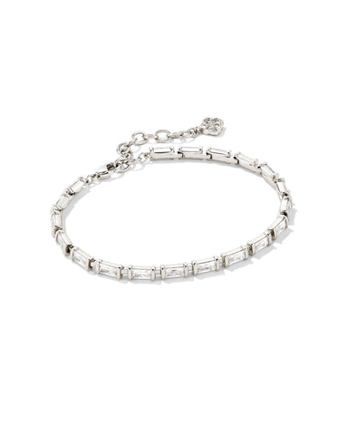 Juliette Delicate Chain Bracelet in White Crystal