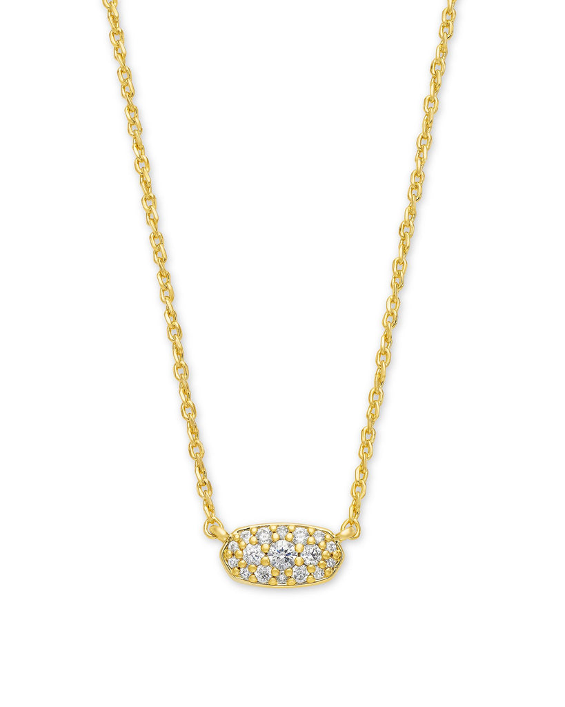 Grayson Gold Pendant Necklace in Crystal