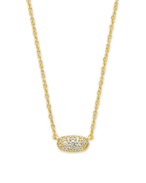 Grayson Gold Pendant Necklace in Crystal