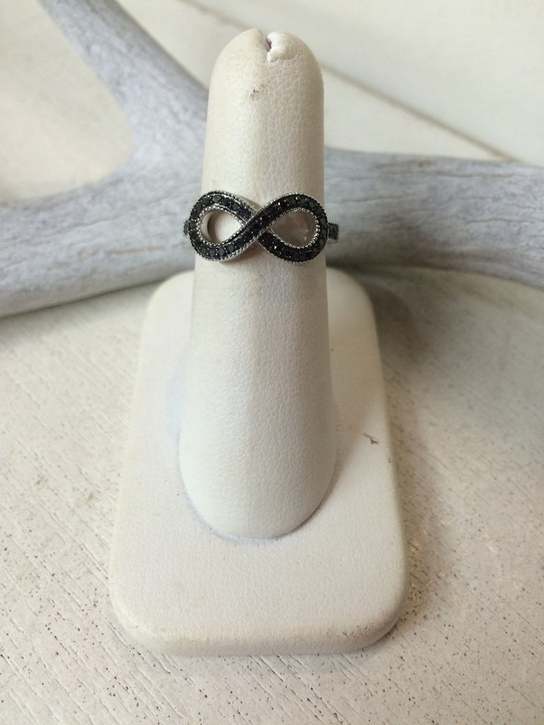 Sterling Silver and Black Diamond Infinity Ring