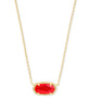 Elisa Gold Pendant Necklace in Red Illusion