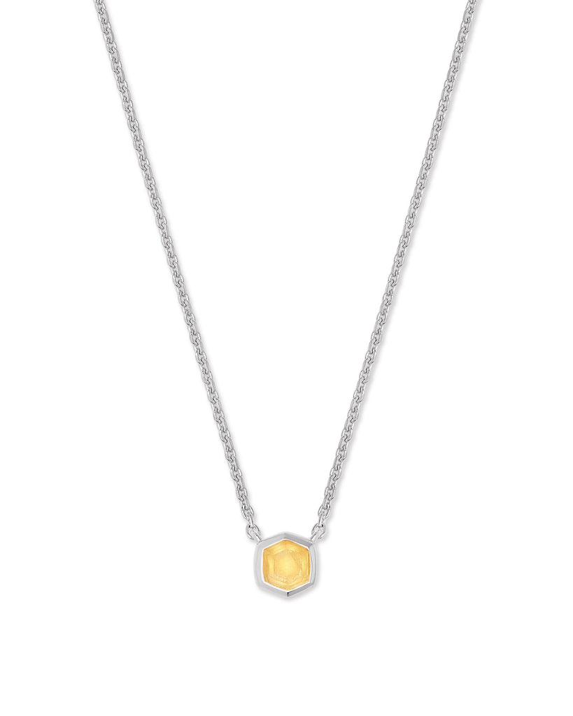 Davie Sterling Silver Pendant Necklace in Light Citrine