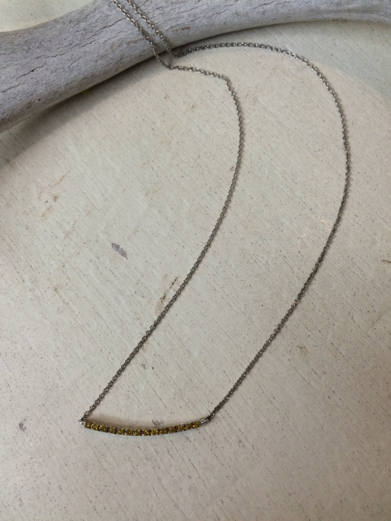 Sterling Silver and Yellow Diamond Necklace