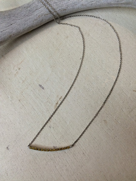 Sterling Silver and Yellow Diamond Necklace