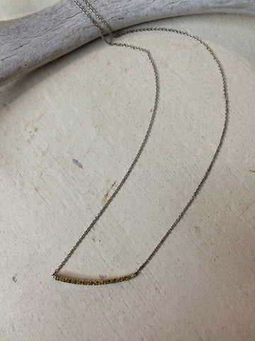 Sterling Silver and Yellow Diamond Necklace