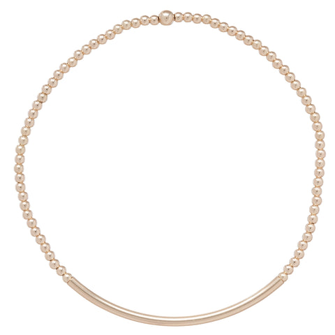 Classic Gold 2mm Bead Bracelet with Gold Bliss Bar