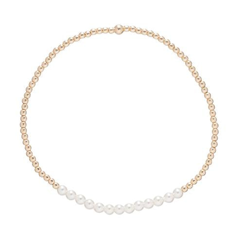 Bliss 2mm Gold Filled Bead Bracelet in Pearl