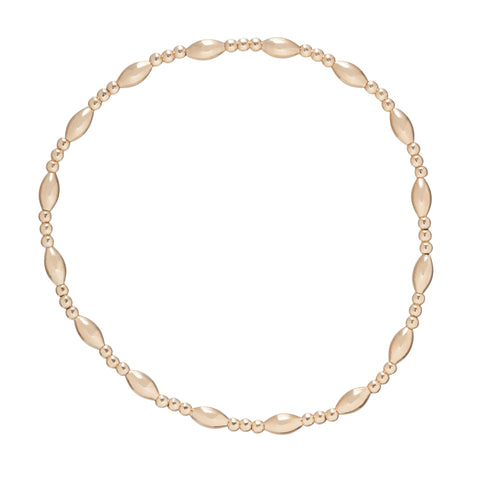 Harmony Sincerity Pattern 2mm Bead Bracelet in Gold