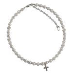 Grace Pearl & Crystal Cross Necklace
