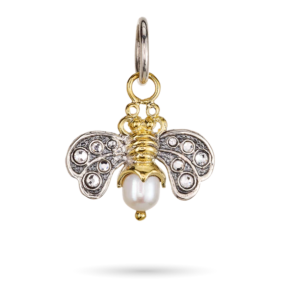 Crystal Honeypearl Bee Charm