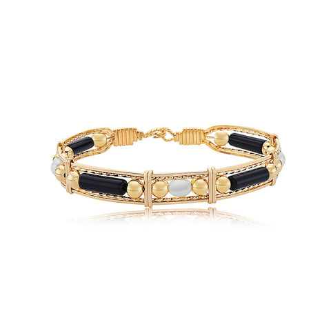 Color Your World Bracelet with Gold Bead & Pearl | Black Onyx