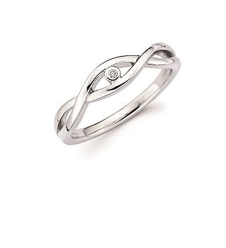 Diva Diamond Infinity Sterling Silver Diamond Ring