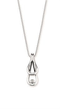 Sterling Silver Love Knot Diamond Necklace