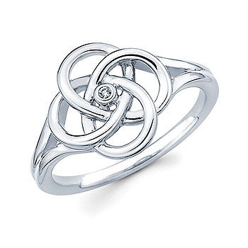 Sterling Silver & Diamond Knot Ring