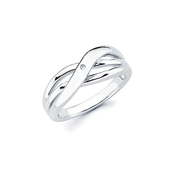 Sterling Silver Crossover Ring