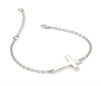 Diva Diamonds Sideways Cross Bracelet