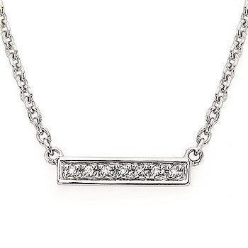 Sterling Silver Tiny Diamond Bar Necklace