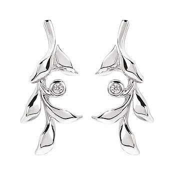 Sterling Silver Diamond Earrings