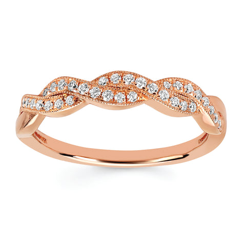 Intertwined Diamond Rose Gold Band
