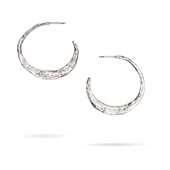 Free Verse Hoop Earrings in Sterling Silver