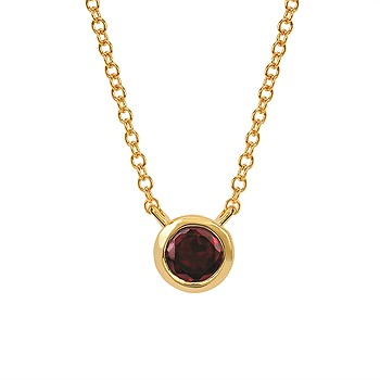 Bezel Set Birthstone Pendant | 10kt Gold