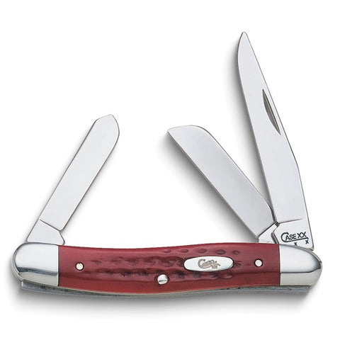 Case Pocket Worn Old Red Bone Handle Bone Medium Stockman Pocket Knife with Tru-Sharp Stainless Steel Blades