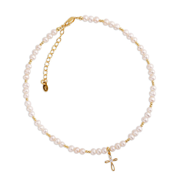 Mae Gold Pearl Necklace