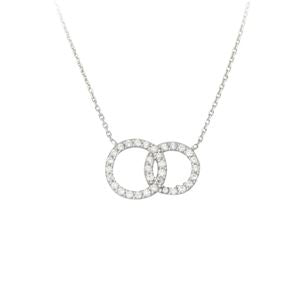Interlocking Circles CZ Necklace
